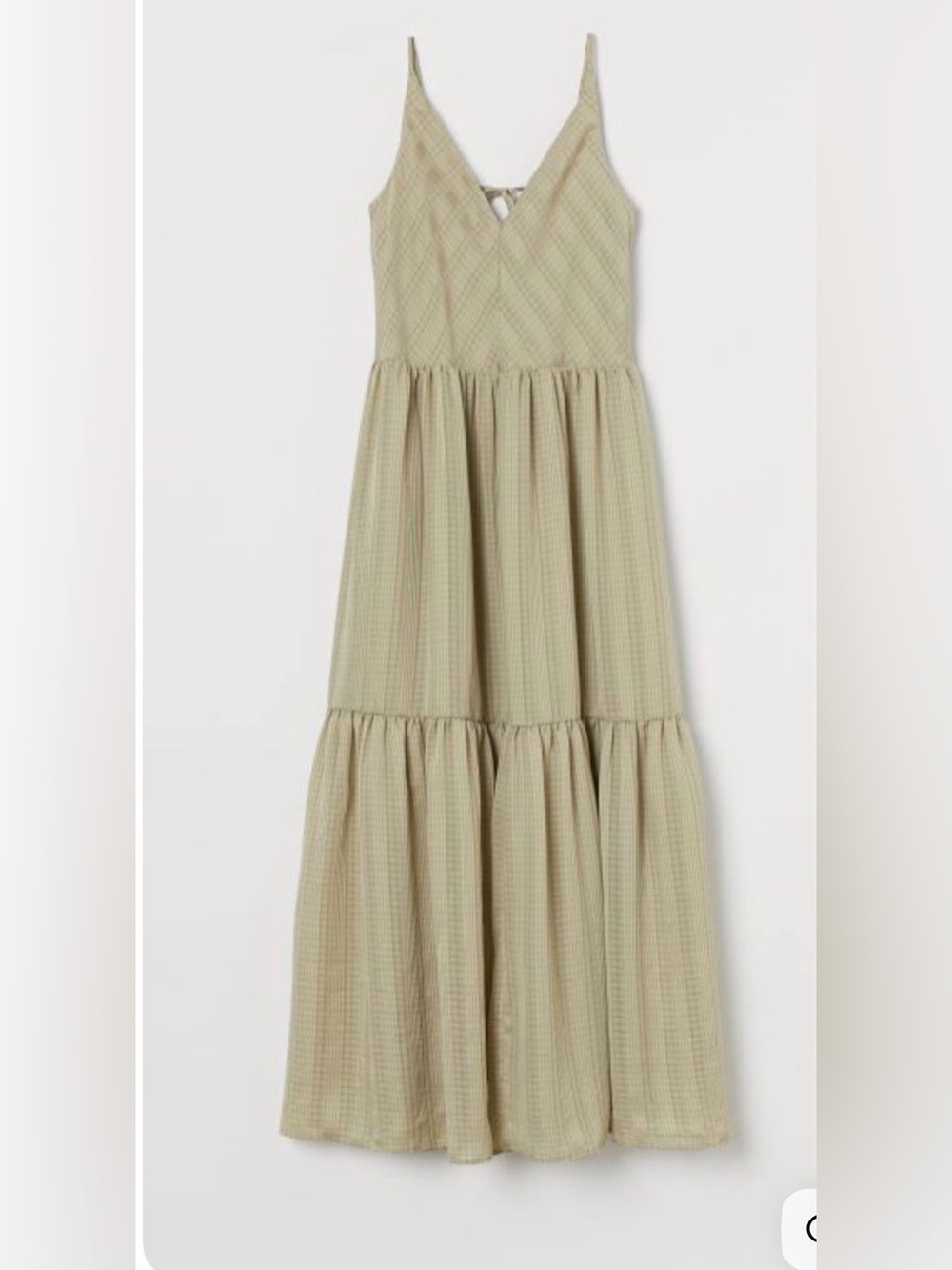 H&M Sage Green Tiered Maxi Dress